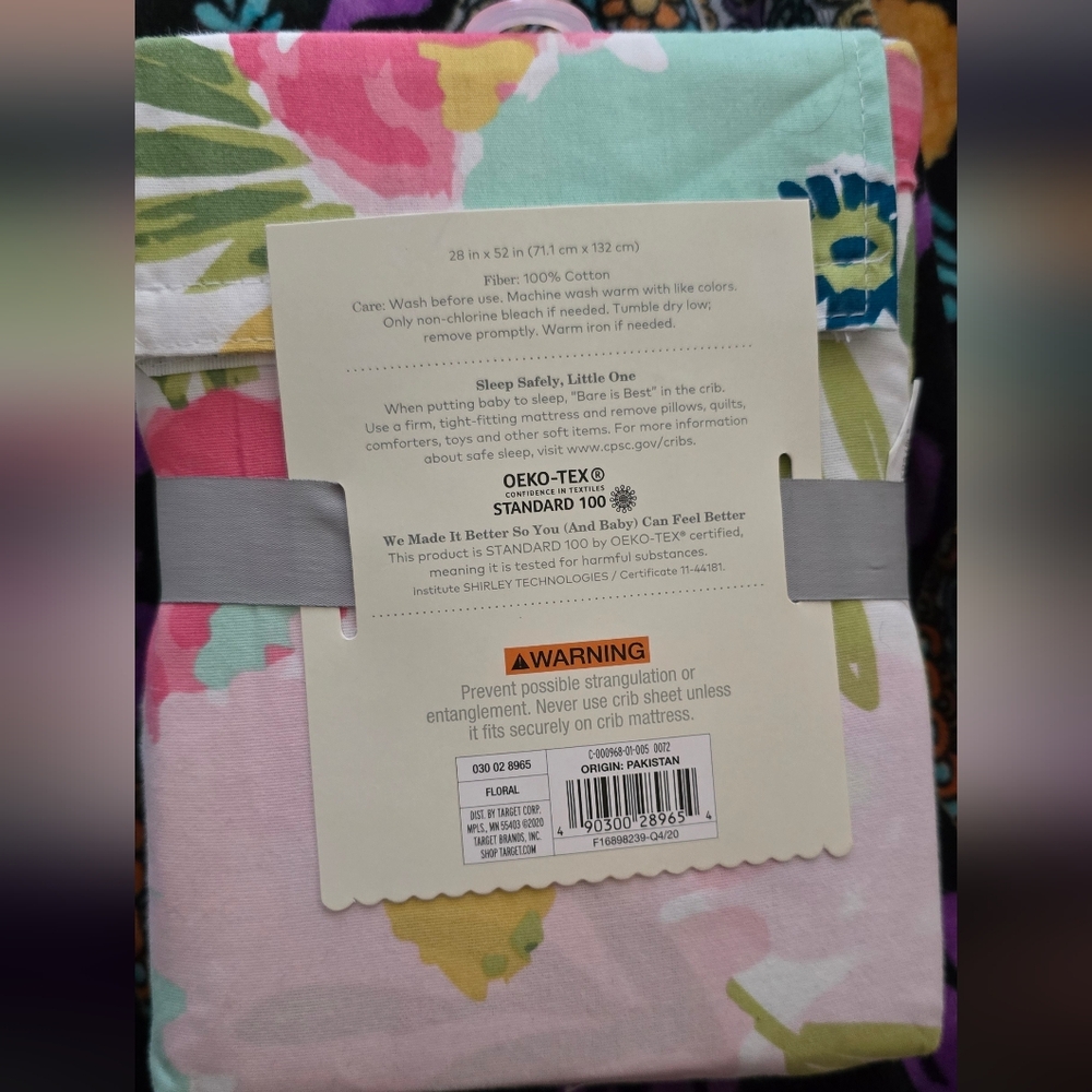 Cloud Island Multicolor Floral Crib Sheet